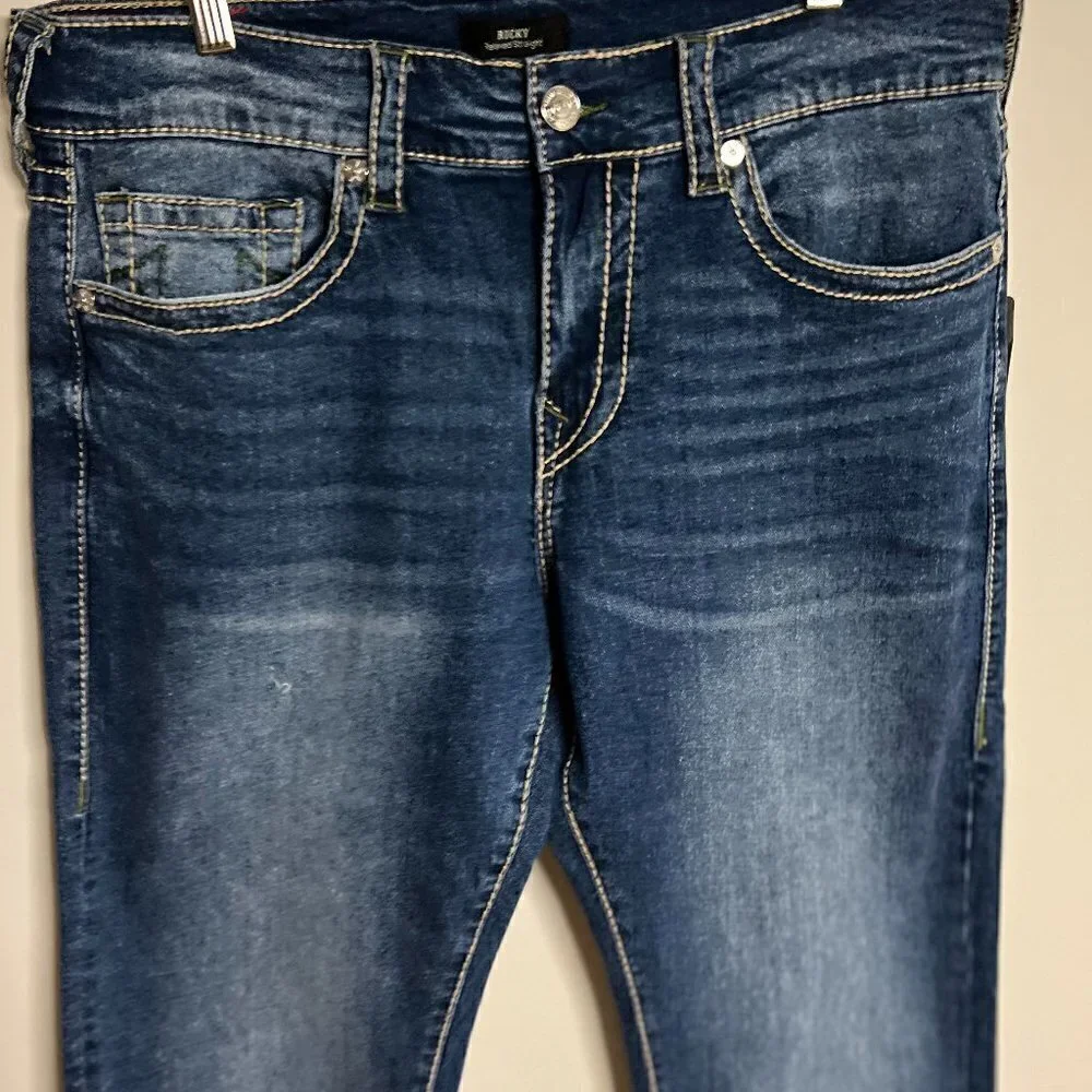 True Religion RICKY BIG T STITCH STRAIGHT JEAN Size 34 x 32